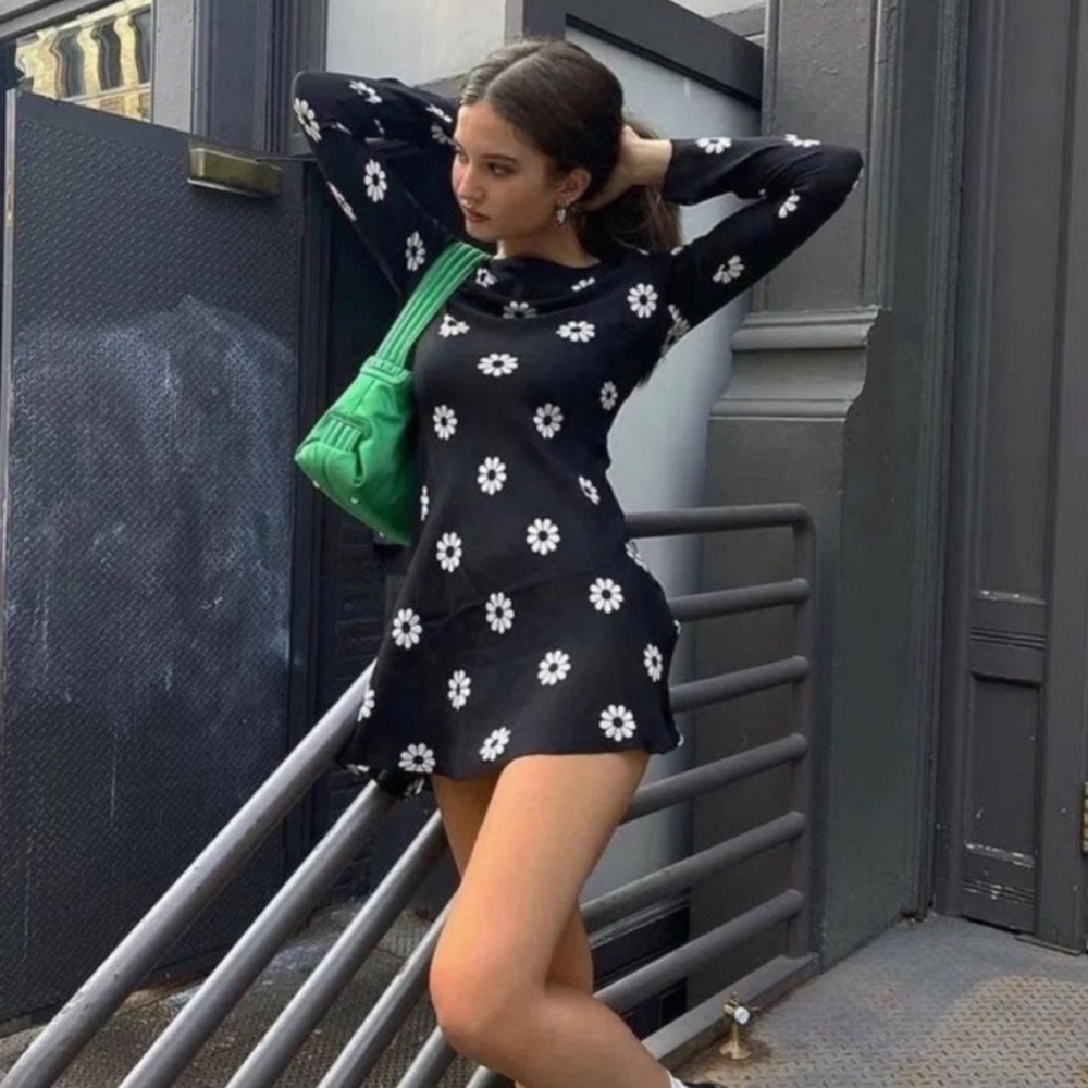 Realisation Par Black and White Floral Mini Dress